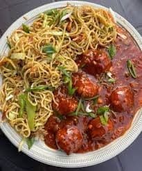Chilli Garlic Manchurian Vegetable Balls Chow Mein