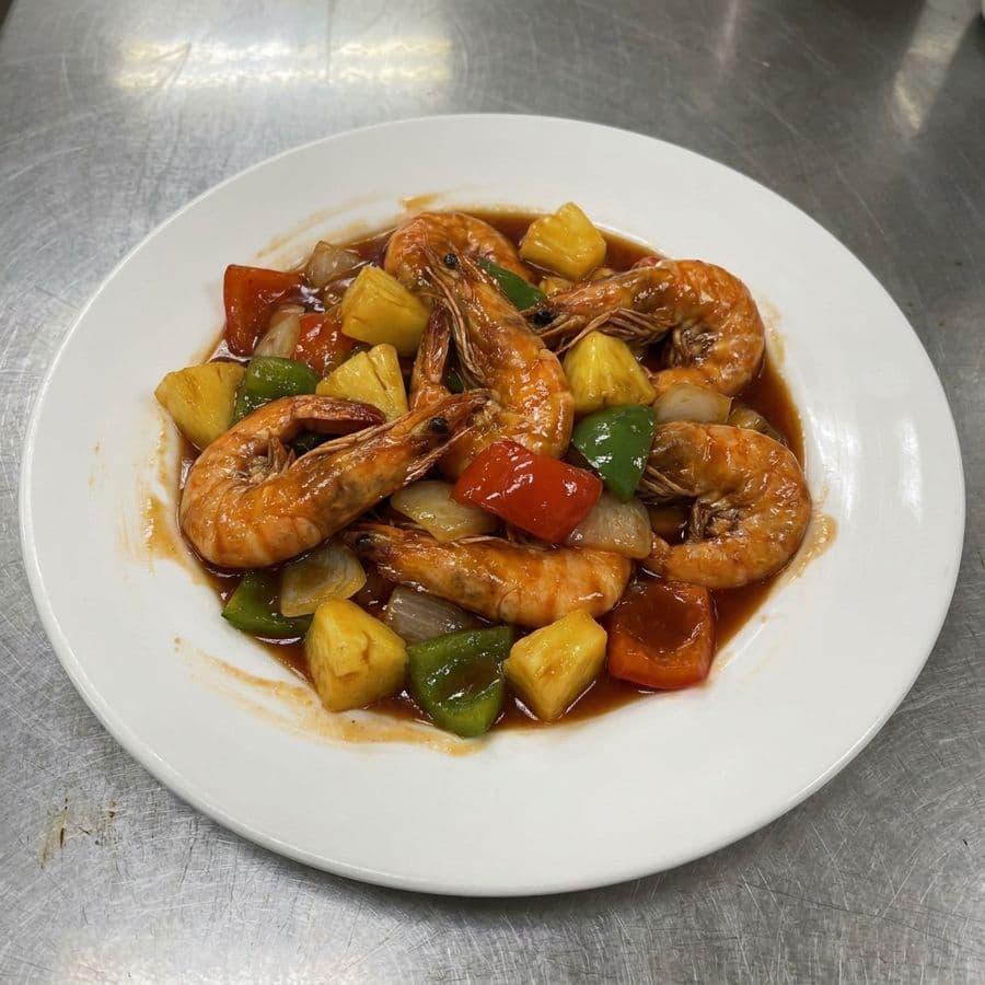 Sweet & Sour Prawns with Pineapple
